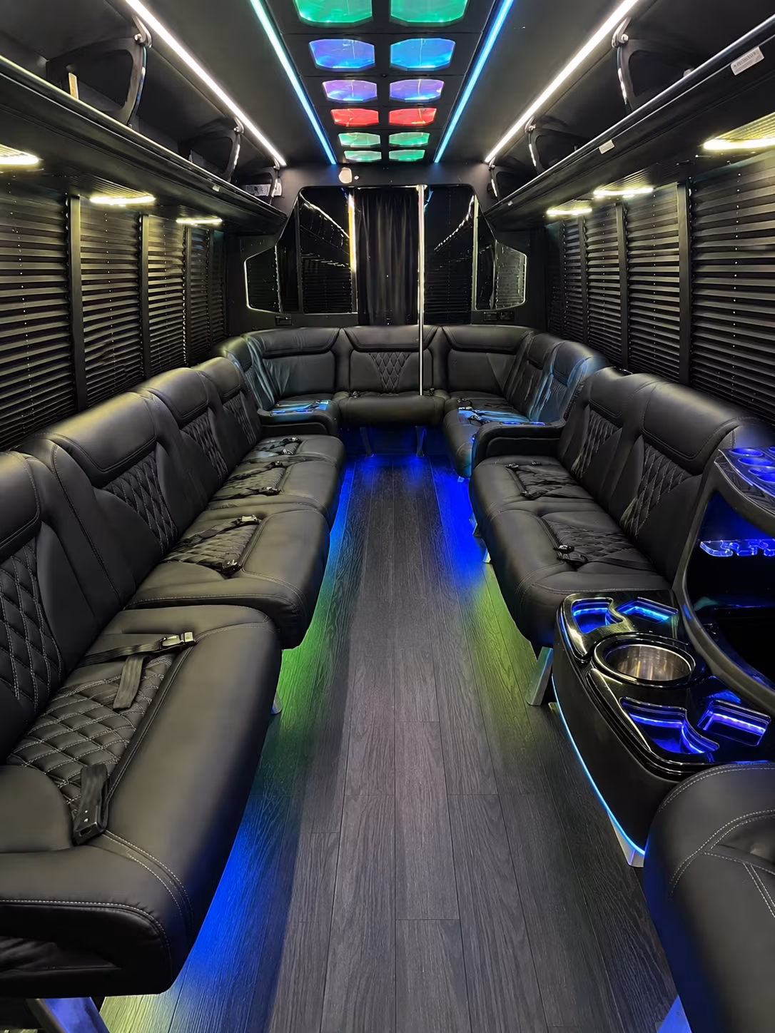 spokane valley 20 passenger party bus interior