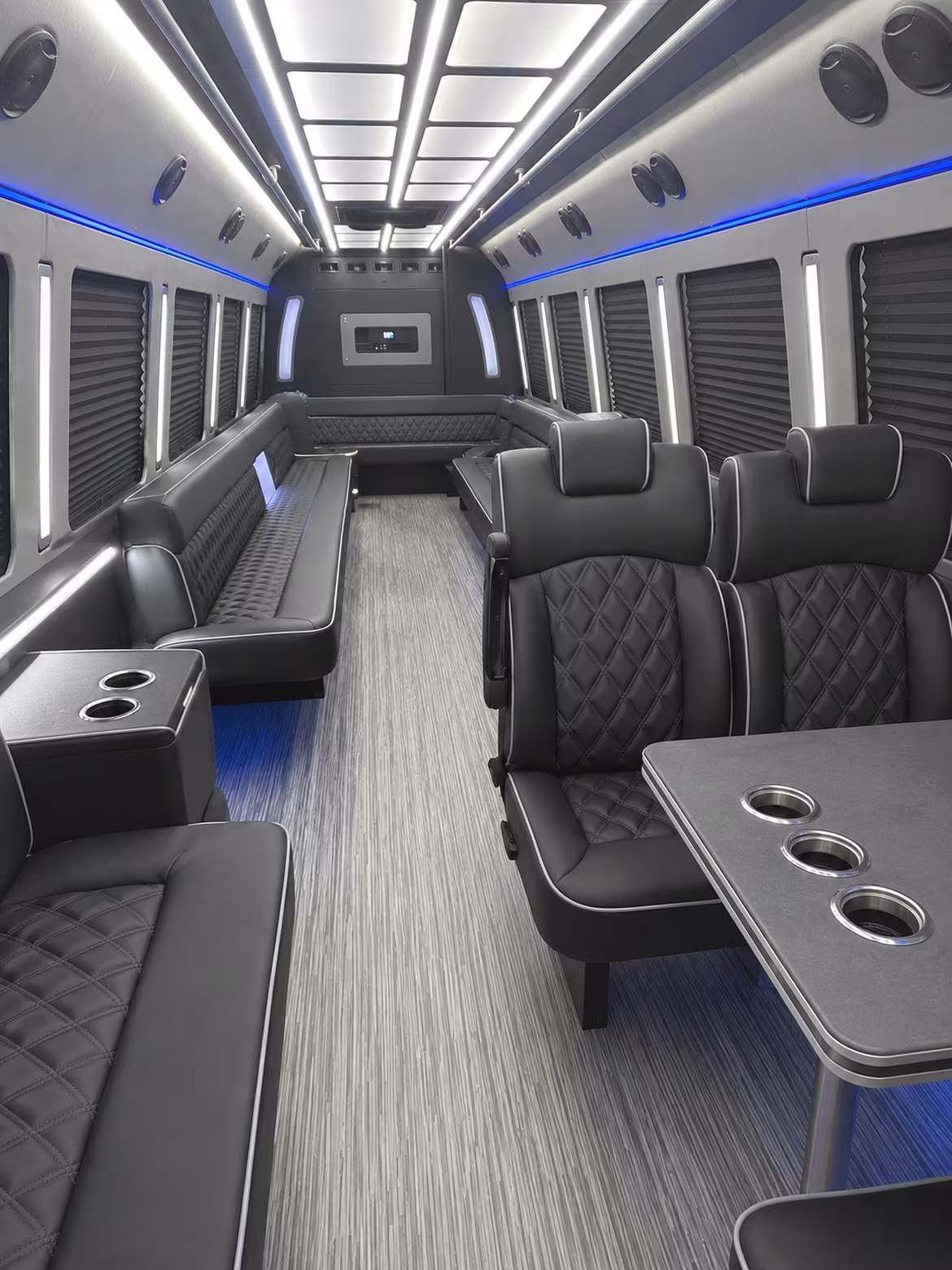 spokane valley 25 passenger party bus inside