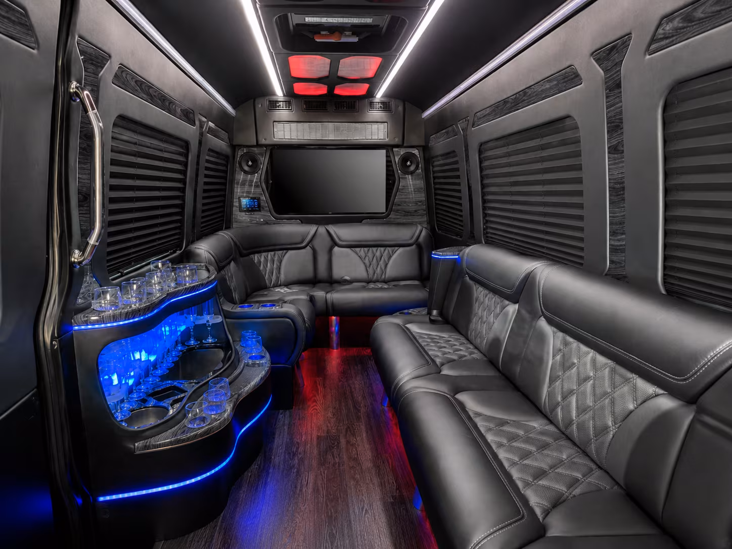 spokane valley 40 passenger party bus interior