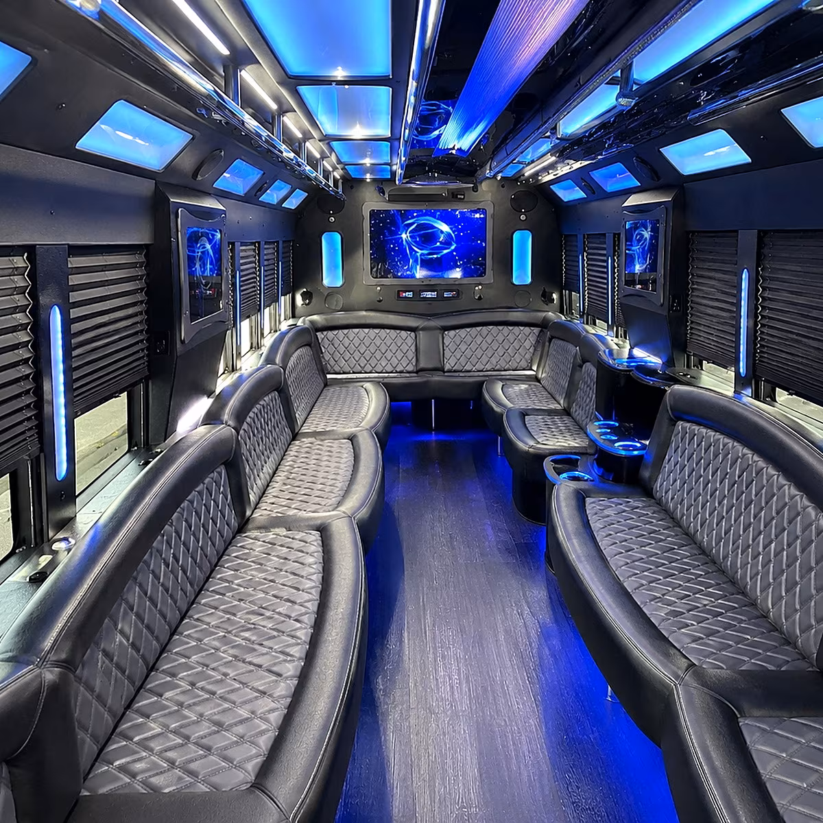 spokane valley 50 passenger party bus interior